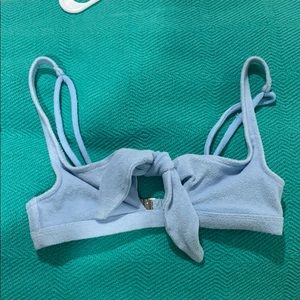 Light blue terrycloth swim top